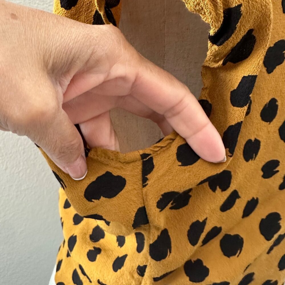 Madewell Mustard Yellow Polka Dot Wrap Blouse - Picture 7 of 11